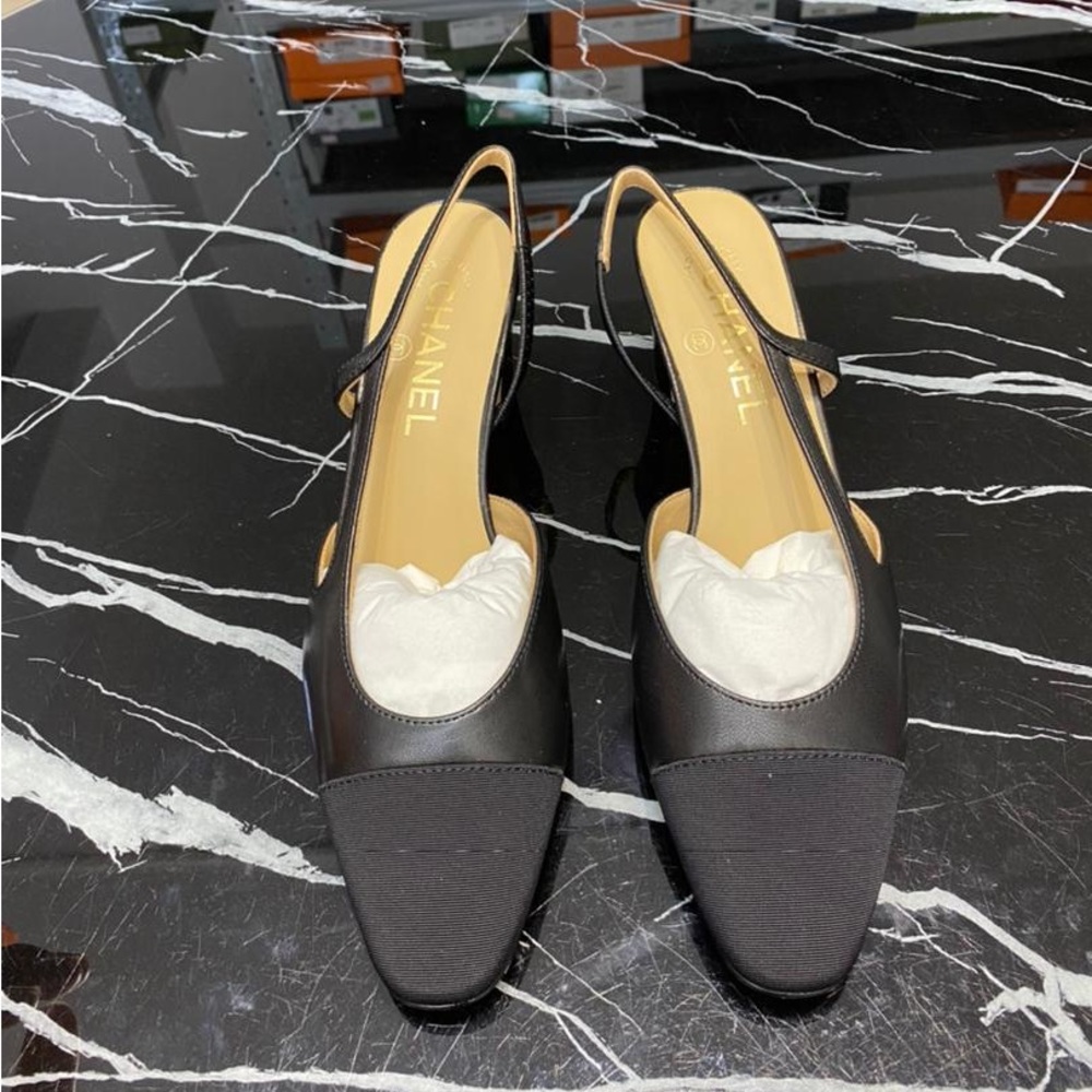 Designer chanel style CC slingback